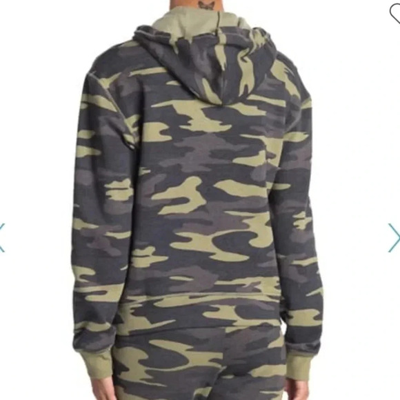 Socialite Jacket Hoodie Camo Green Multi-Color Pullover Fleece Lined Long Sleeve - Picture 13 of 13